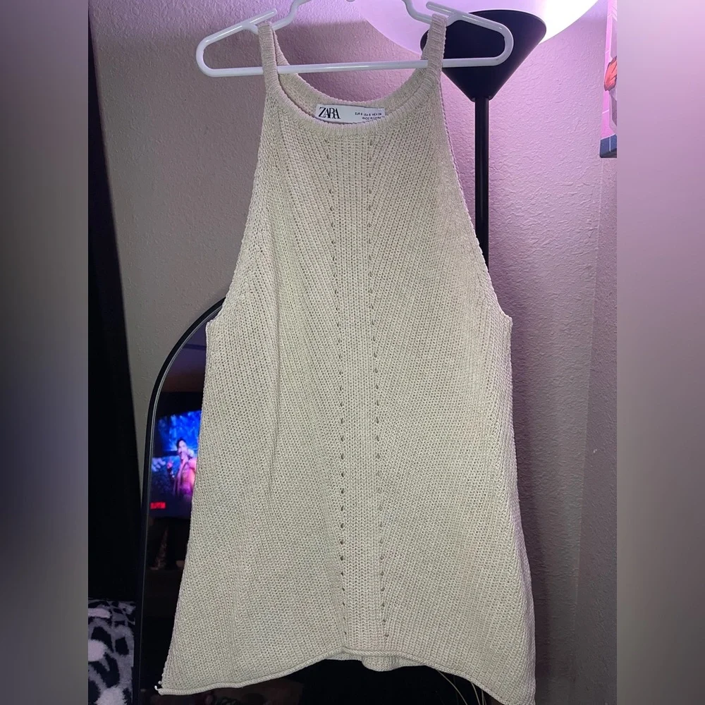 Zara Cream Knit Tank Top